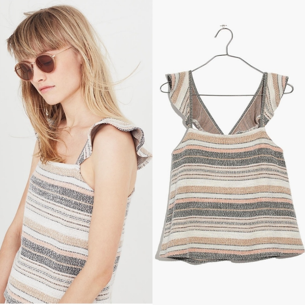 Madewell Texture & Thread Ruffle-Strap Tank Top - Picture 2 of 6
